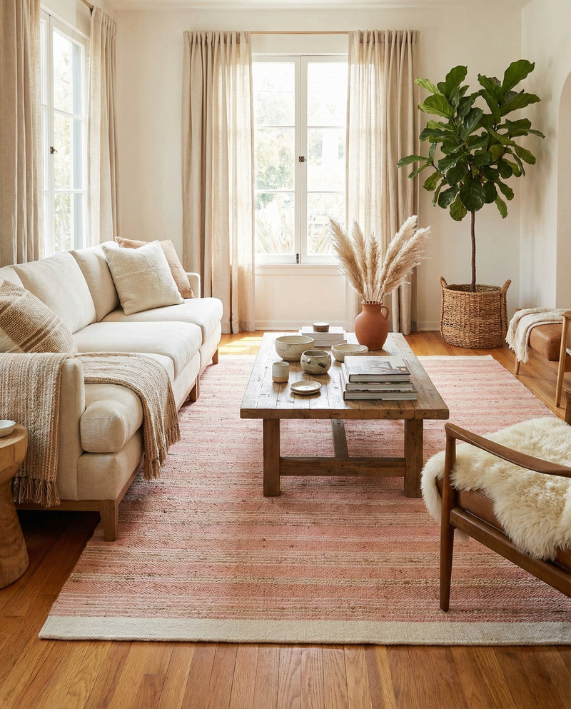 Marina Collection Area Rug - Marina Rectangle Blush Pink  lifestyle 25