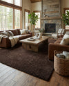 Plush Oasis Collection Area Rug - Serenity (Chocolate Brown) Rectangle Chocolate Brown  lifestyle 24
