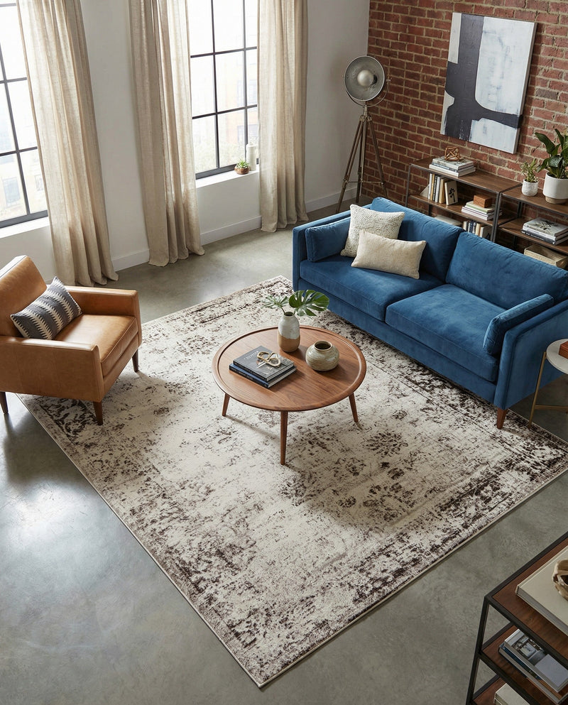 Riviera Elegance Collection Area Rug - Antibes (Beige) Rectangle Beige  lifestyle 5