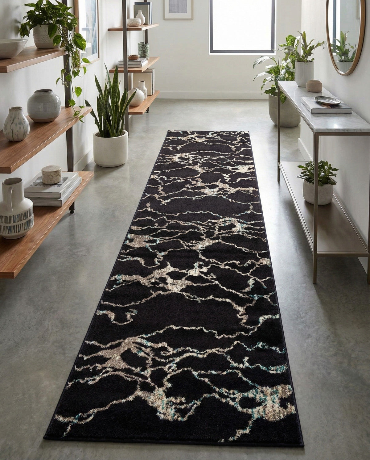 Brighton Terrace Collection Area Rug -  Aldrington Runner Navy Blue  lifestyle 133