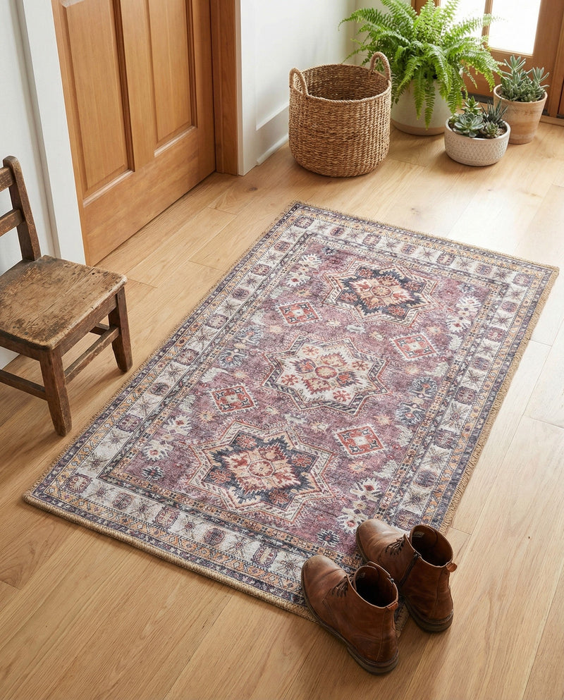Heritage Elegance Collection Area Rug -  Neuschwanstein Rectangle Antique Rose Pink  lifestyle 17
