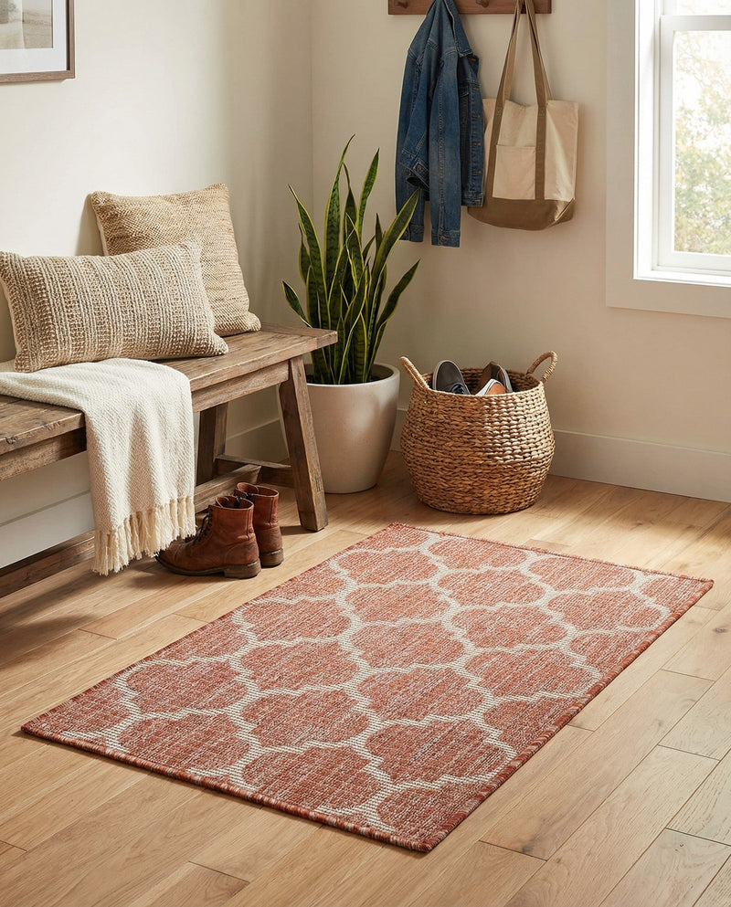 Savannah Pergola Collection Area Rug - Arbor (Rust Red) Rectangle Rust Red  lifestyle 19