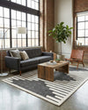 Monochrome Collection Area Rug -  Ash Rectangle Gray  lifestyle 8
