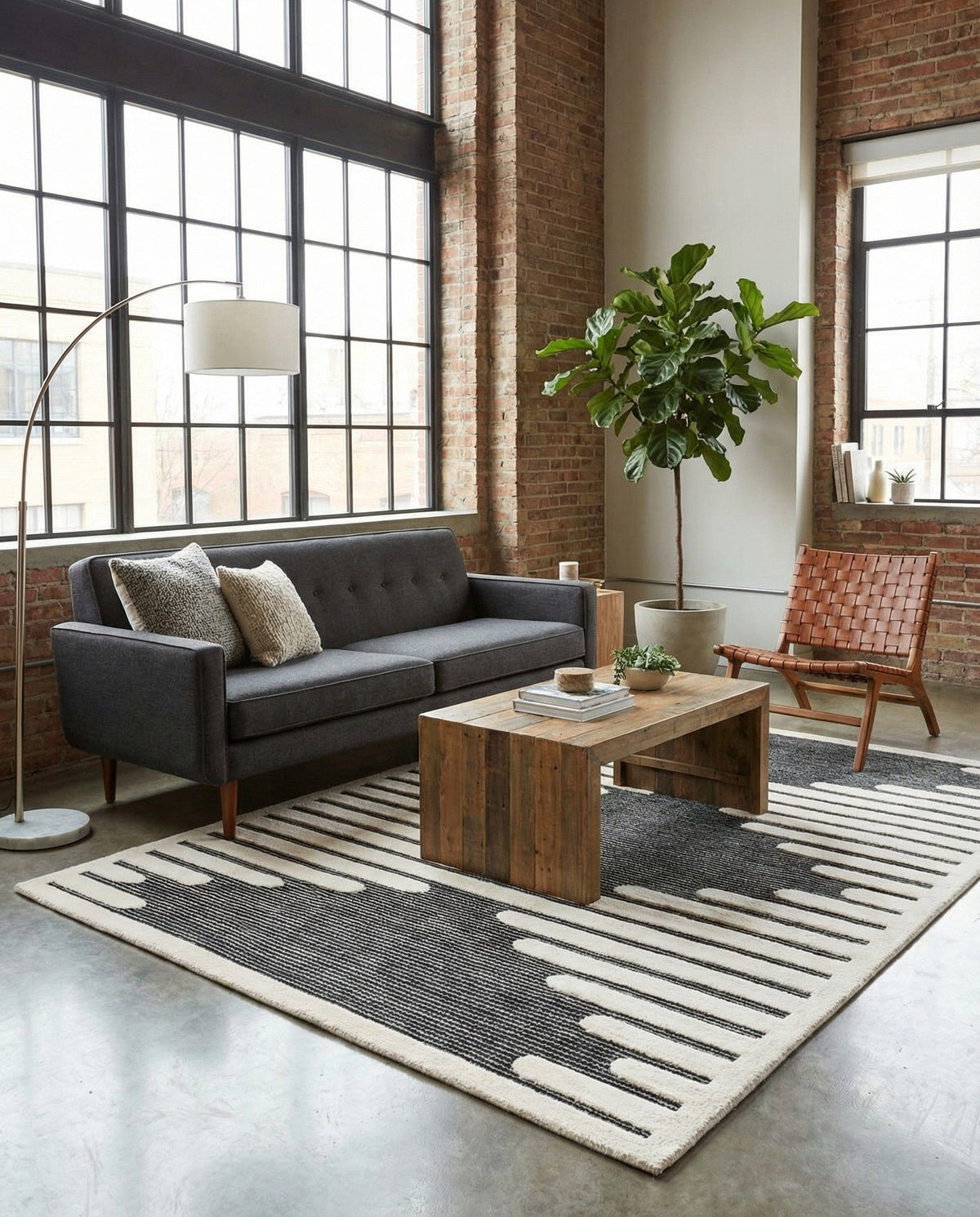 Monochrome Collection Area Rug -  Ash Rectangle Gray  lifestyle 8