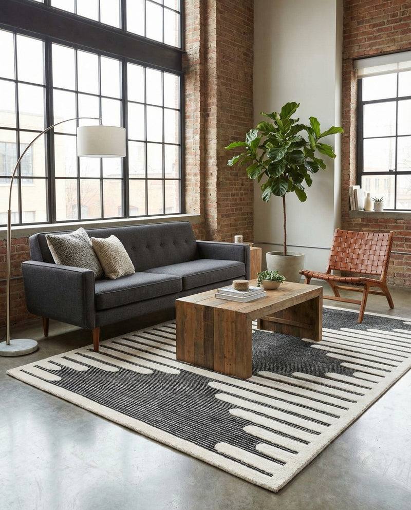 Monochrome Collection Area Rug -  Ash Rectangle Gray  lifestyle 8