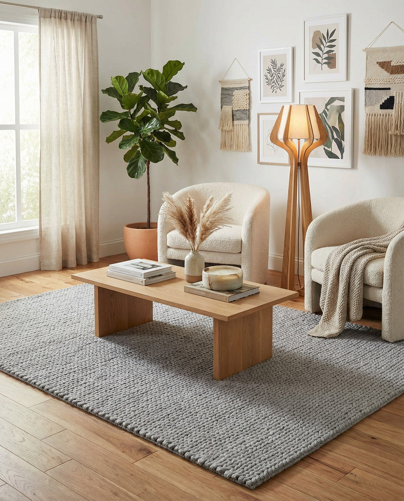 Lana Tasmanian Wool Collection Area Rug - Waitomo Rectangle Space Gray  lifestyle 31