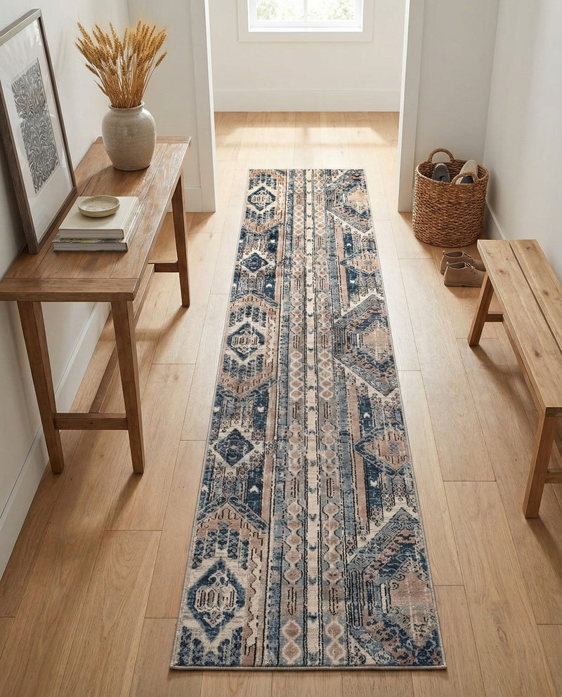 Cascade Range Collection Area Rug - Hood (Navy Blue) Runner Navy Blue  lifestyle 39
