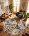 Jewel Oasis Collection Area Rug -  Topaz Round Multi  lifestyle 60