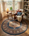 Eden Oasis Collection Area Rug -  Refuge (Blue) Round Blue  lifestyle 72