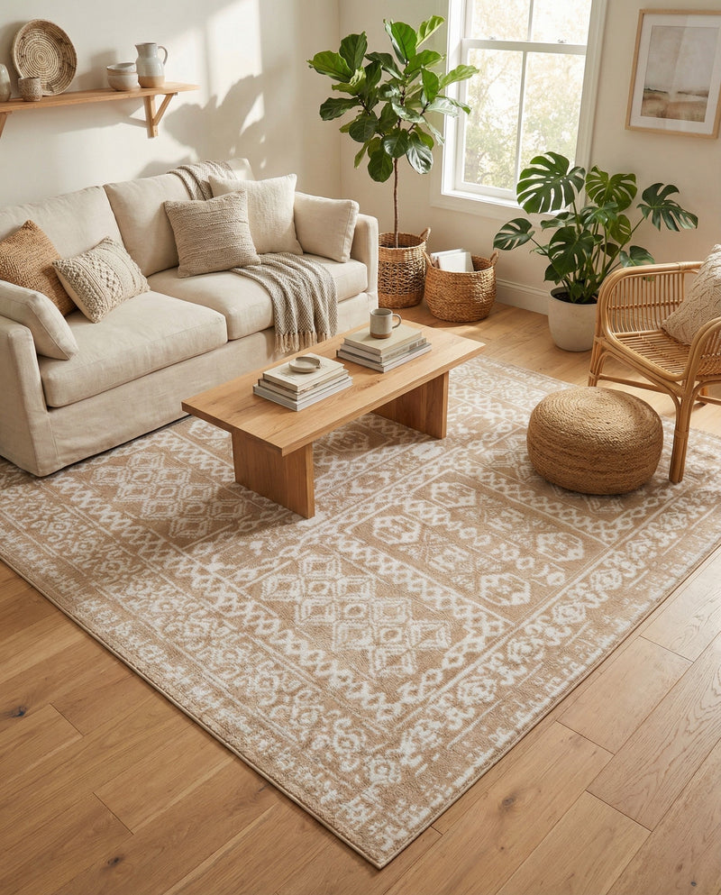 Cambridge Classics Collection Area Rug - Trinity (Beige) Square Beige  lifestyle 56