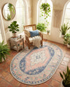 Savannah Series Collection Area Rug -  Augusta (French Blue) Oval French Blue  lifestyle 41