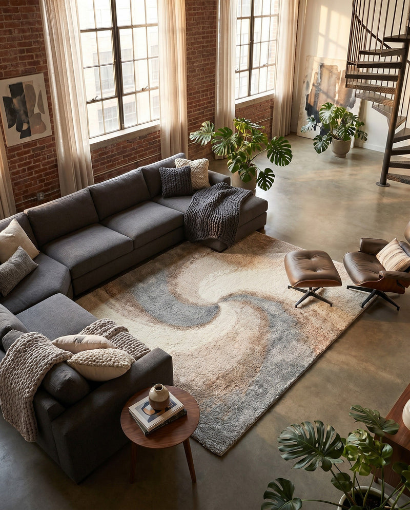 Cozy Haven Shag Collection Area Rug -  Oasis Rectangle Khaki  lifestyle 41