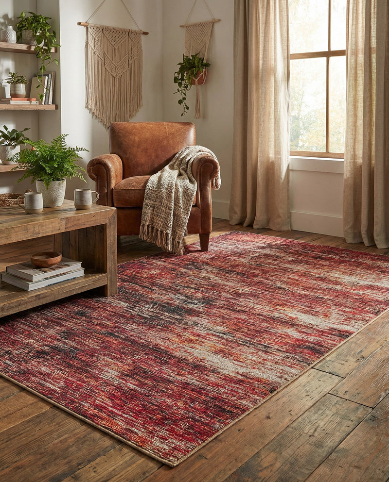 Sahara Essence Collection Area Rug - Oasis (Rust Red) Rectangle Rust Red  lifestyle 9