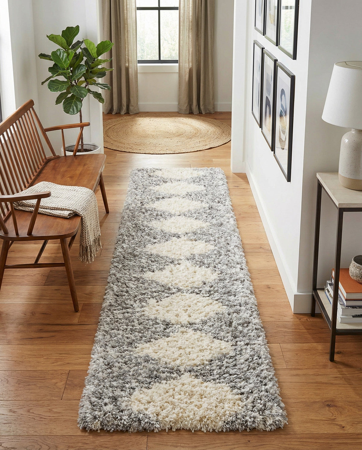 Eternal Plush Oasis Collection Area Rug -  Bliss Runner Pearl and Gray  lifestyle 108