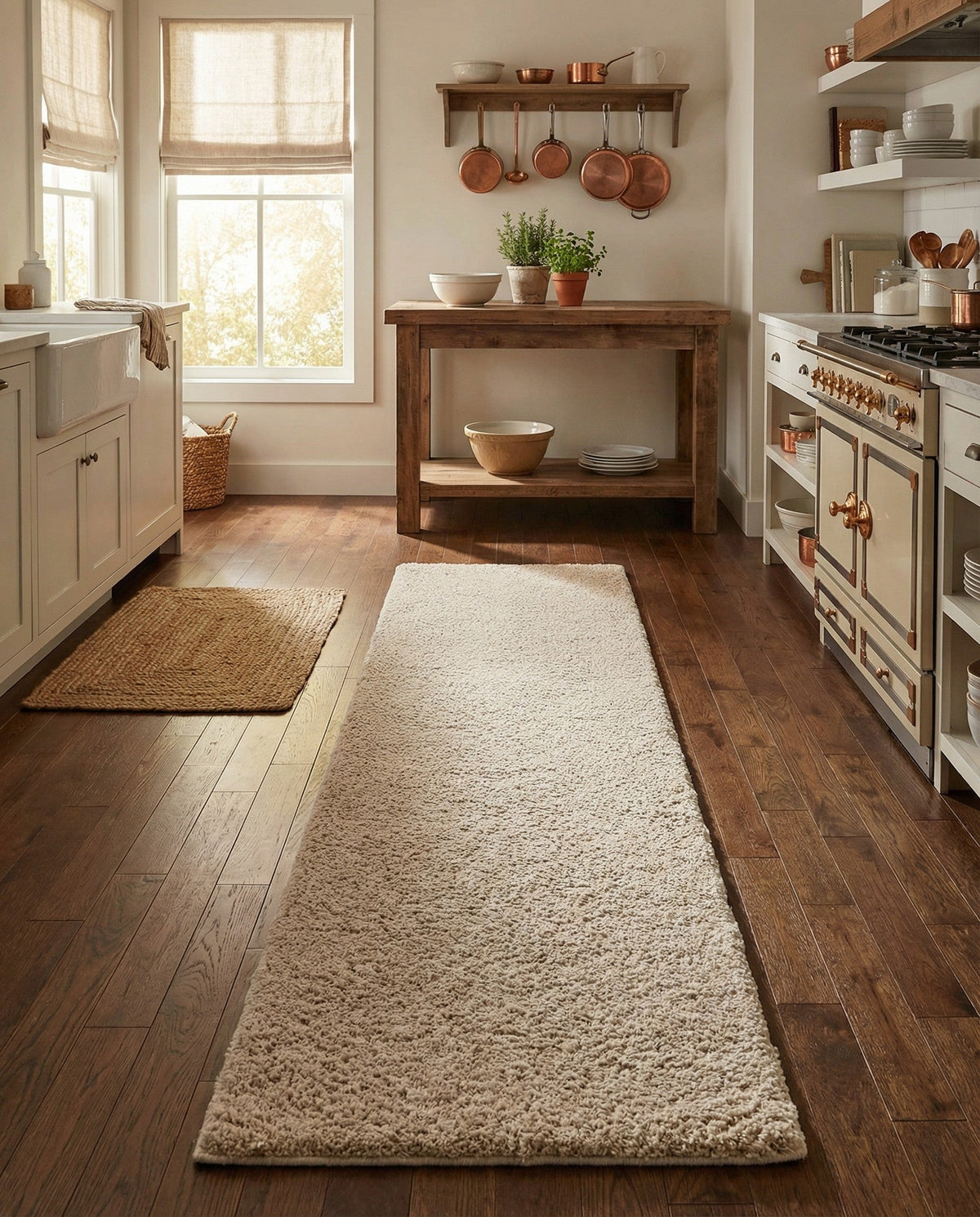 Cozy Comfort Shag Collection Area Rug - Haven (Oatmeal Beige) Runner Oatmeal Beige  lifestyle 105