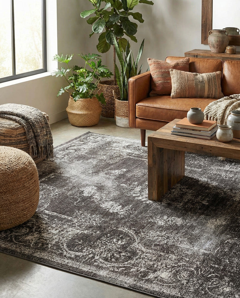 Copenhagen Comfort Collection Area Rug -  Roskilde Rectangle Charcoal  lifestyle 26