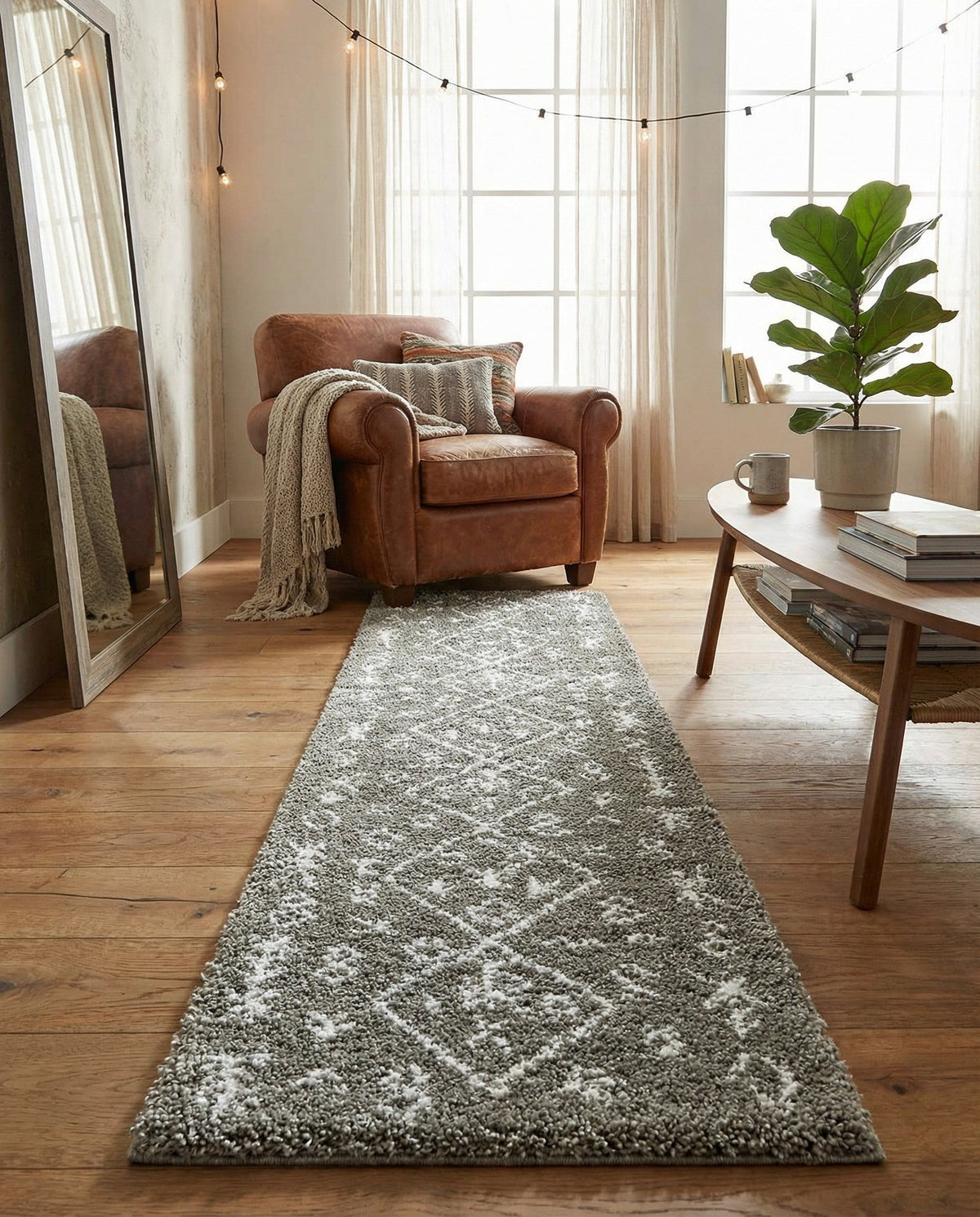 Casablanca Comfort Collection Area Rug - Sahara Runner Gray  lifestyle 90