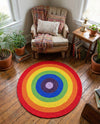 Sunset Isle Wool Braids Collection Area Rug - Paradise Round Multi  lifestyle 64