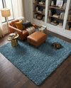 Eternal Plush Oasis Collection Area Rug -  Tranquility (Aegean Blue) Square Aegean Blue  lifestyle 75
