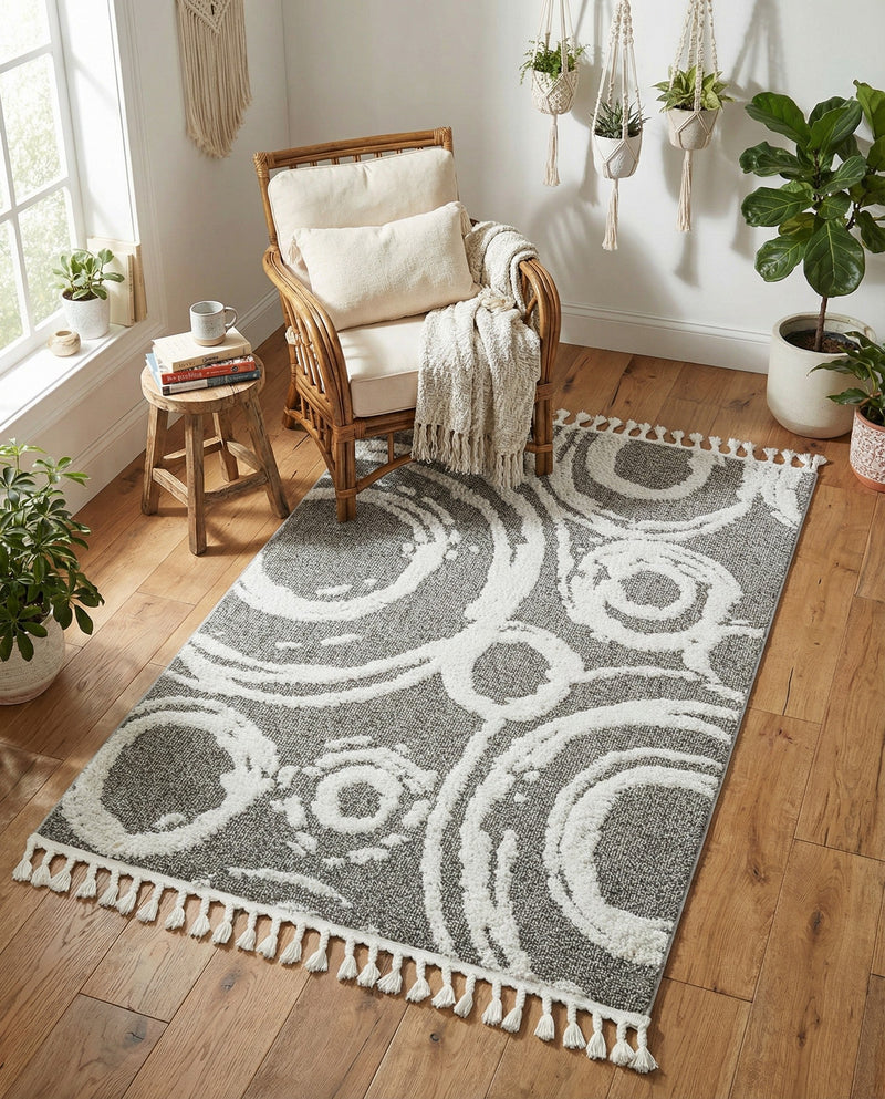 Sahara Chic Collection Area Rug -  Nubia Rectangle Gray  lifestyle 28