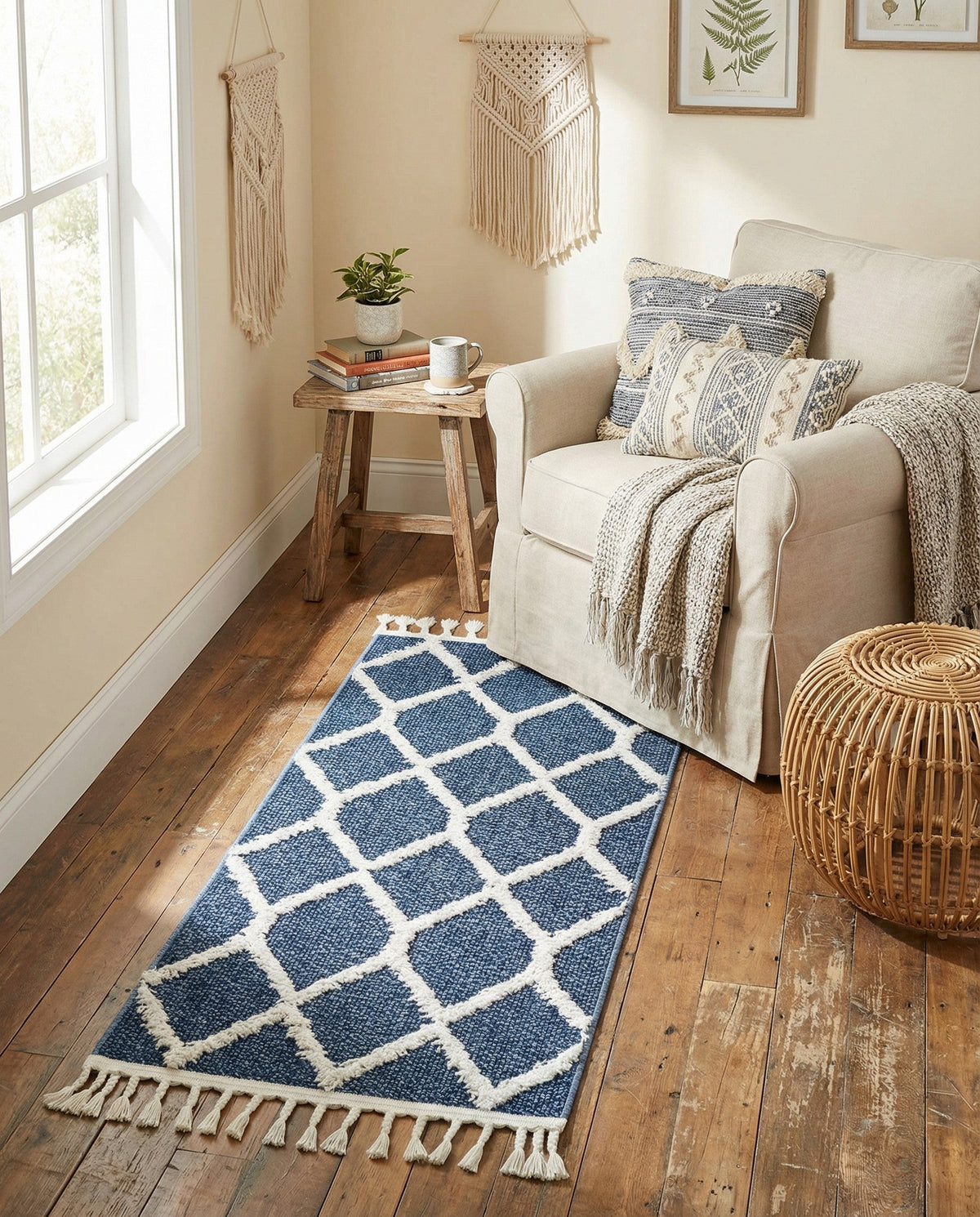 Sahara Chic Collection Area Rug -  Tuareg Runner Blue  lifestyle 176