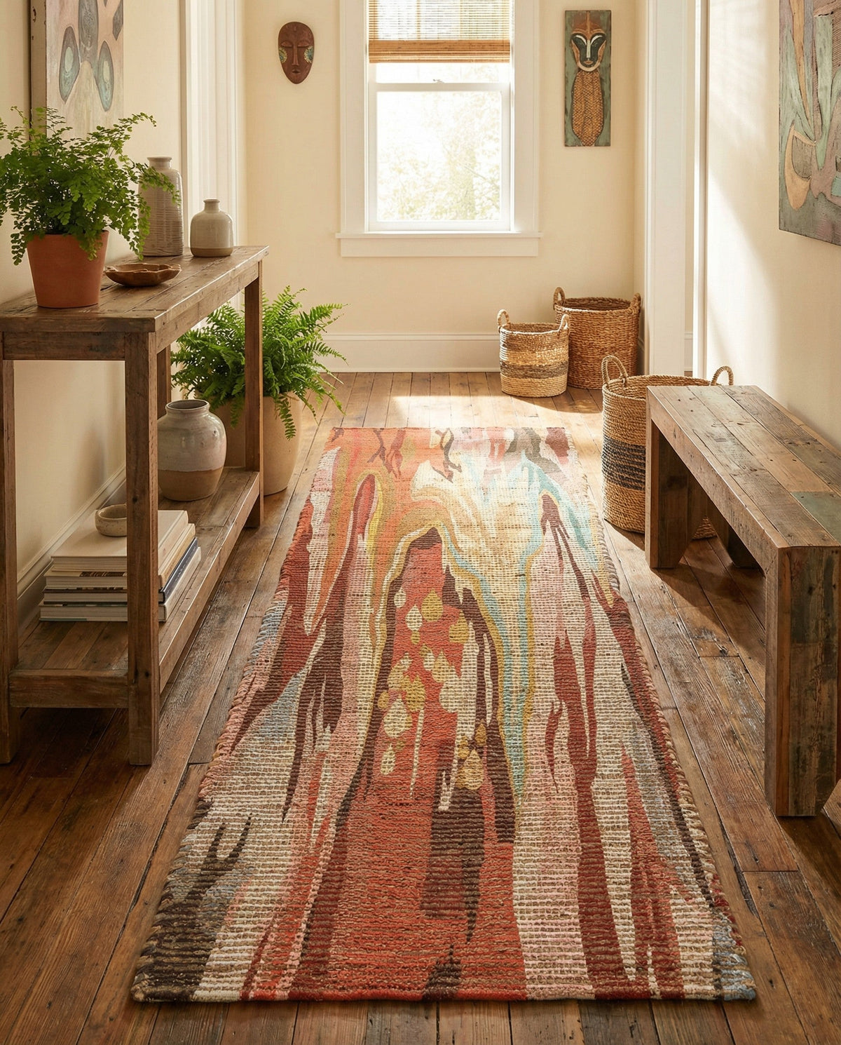 Savannah Threads Collection Area Rug -  Taklamakan Runner Multi  lifestyle 44