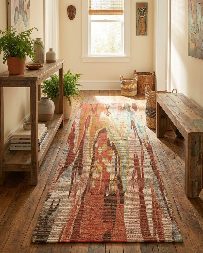 Savannah Threads Collection Area Rug -  Taklamakan Runner Multi  lifestyle 44