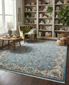 Persian Elegance Collection Area Rug -  Yazd Rectangle Blue  lifestyle 28
