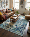 Chateau Elegance Collection Area Rug -  Riviera Rectangle Blue  lifestyle 17