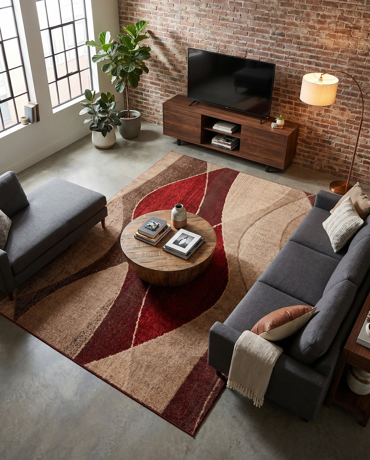 Autumn Meadow Collection Area Rug -  Emberglow Rectangle Multi  lifestyle 6