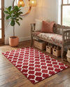 Lattice Gardens Collection Area Rug -  Bloomfield (Dark Terracotta) Rectangle Dark Terracotta  lifestyle 20