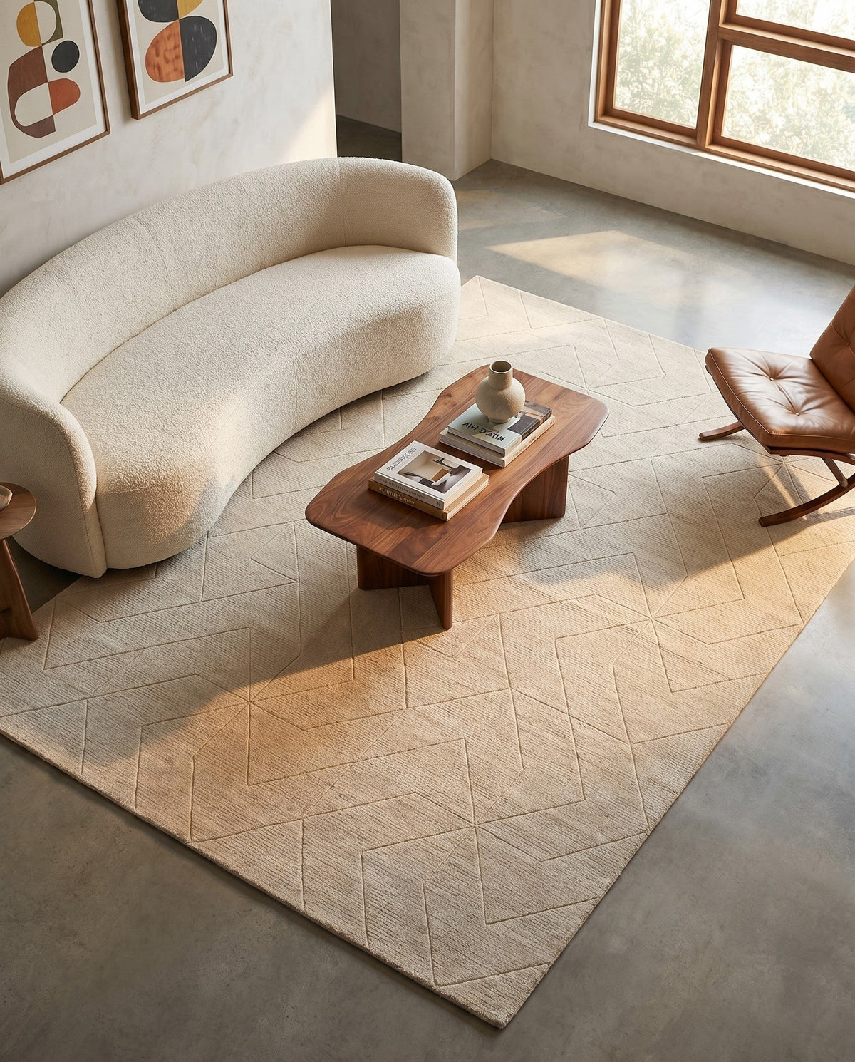 Nordic Loom Geometric Collection Area Rug - Oslo Rectangle Pearl Ivory  lifestyle 51