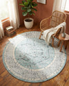 Adriana Terrace Collection Area Rug - Capri (Aqua) Round Aqua  lifestyle 20