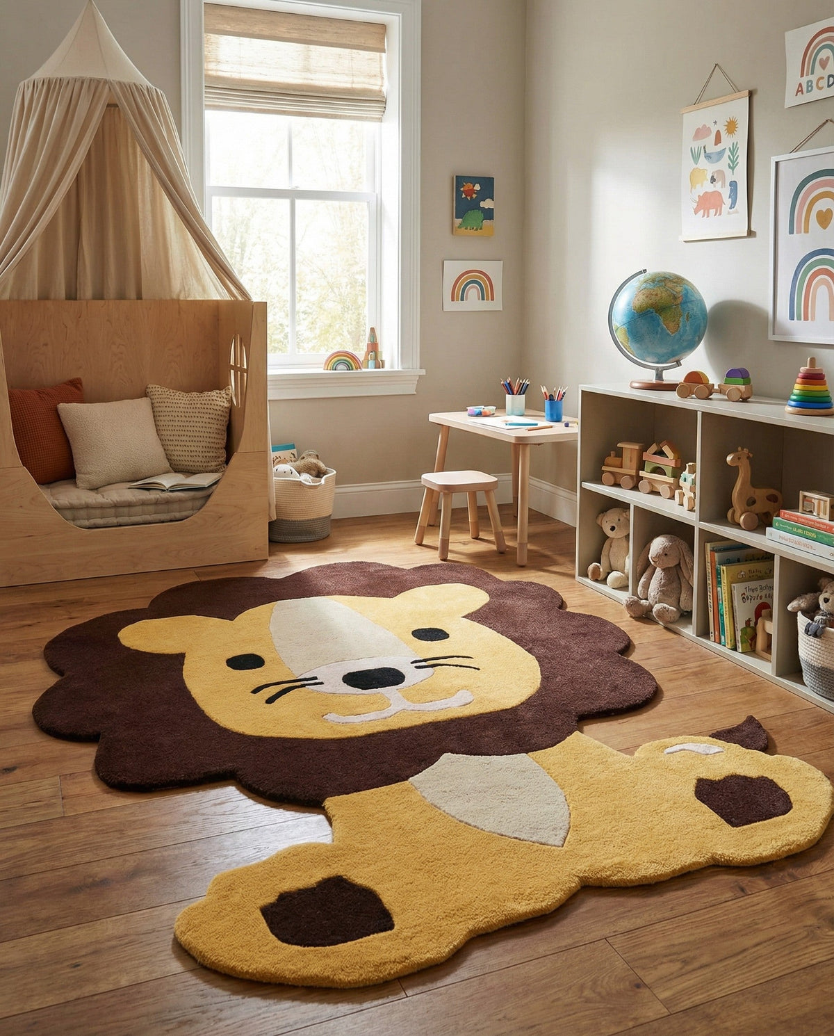 Whimsy Wonders Wool Collection Area Rug -  Jungle Rectangle Yellow  lifestyle 8