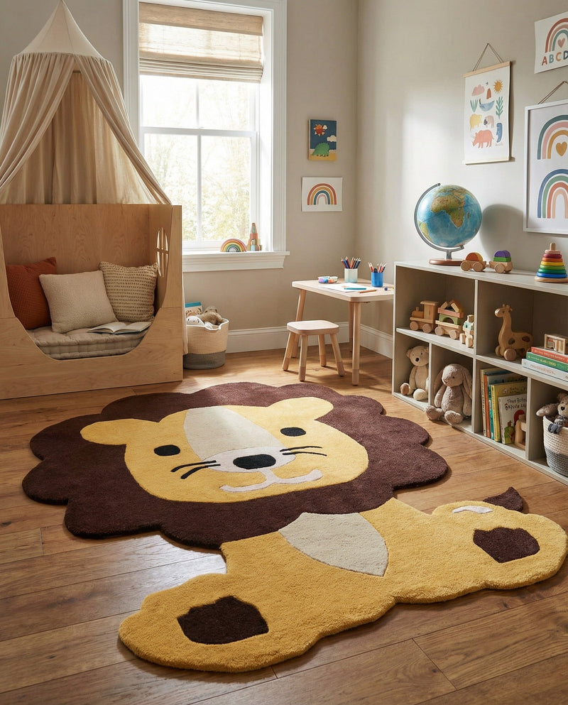 Whimsy Wonders Wool Collection Area Rug -  Jungle Rectangle Yellow  lifestyle 8