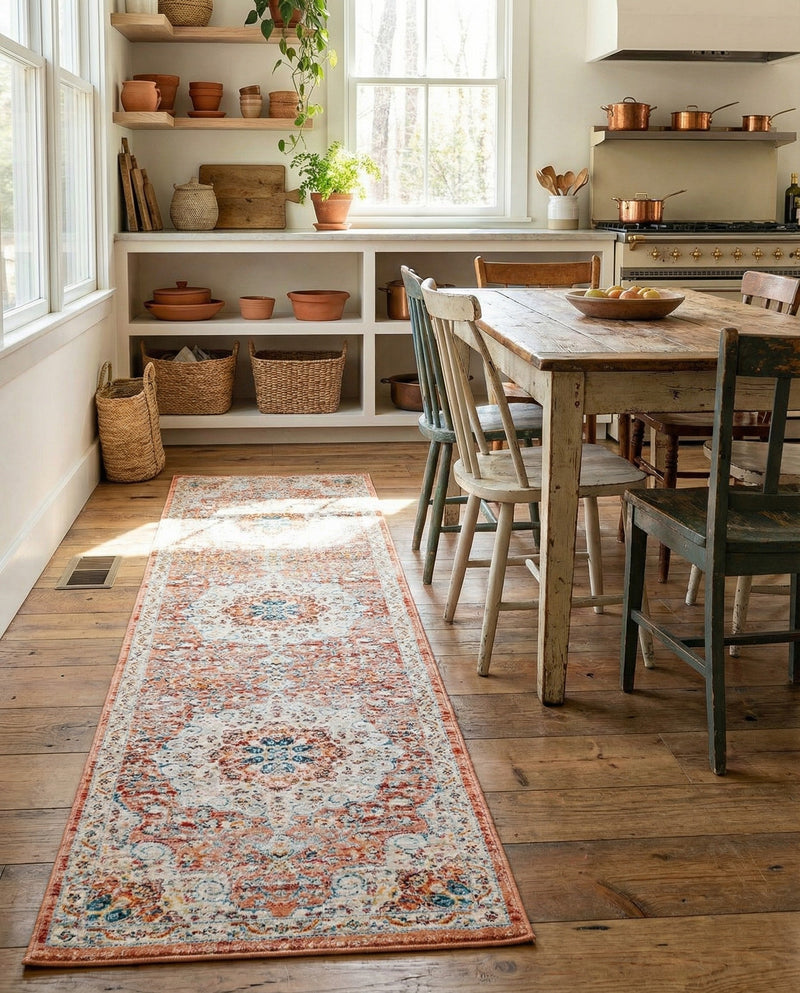 Coastal Haven Collection Area Rug - Seabreeze (Red) Runner Red  lifestyle 44