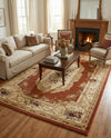 Versailles Elegance Collection Area Rug -  Louveciennes (Brick Red) Rectangle Brick Red  lifestyle 13