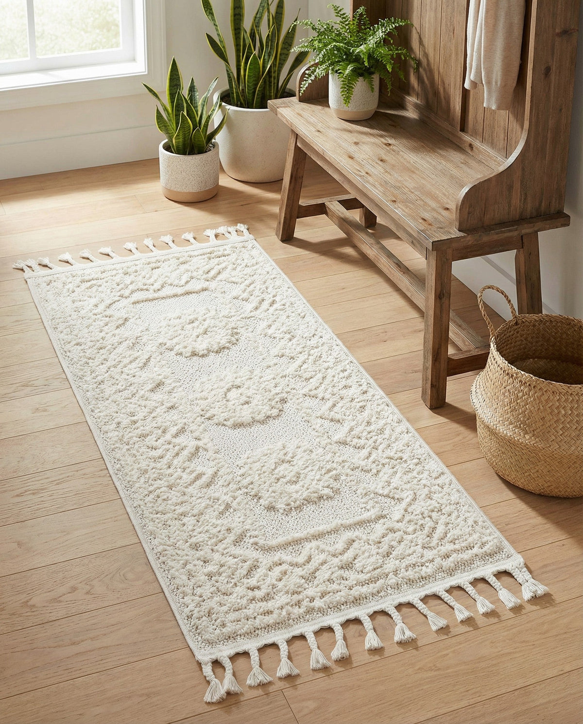 Sahara Chic Collection Area Rug -  Tangier Runner Ivory  lifestyle 177