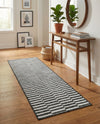 Seaside Stripes Collection Area Rug - Cabana (Charcoal) Runner Charcoal  lifestyle 24