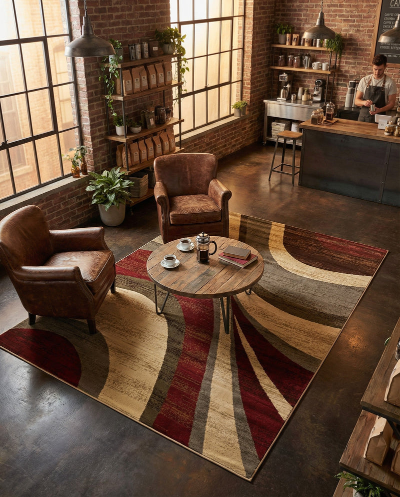 Bistro Lounge Collection Area Rug -  Frappe Rectangle Beige  lifestyle 5