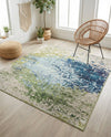 Marrakesh Elegance Collection Area Rug -  Boujad Square Blue  lifestyle 64