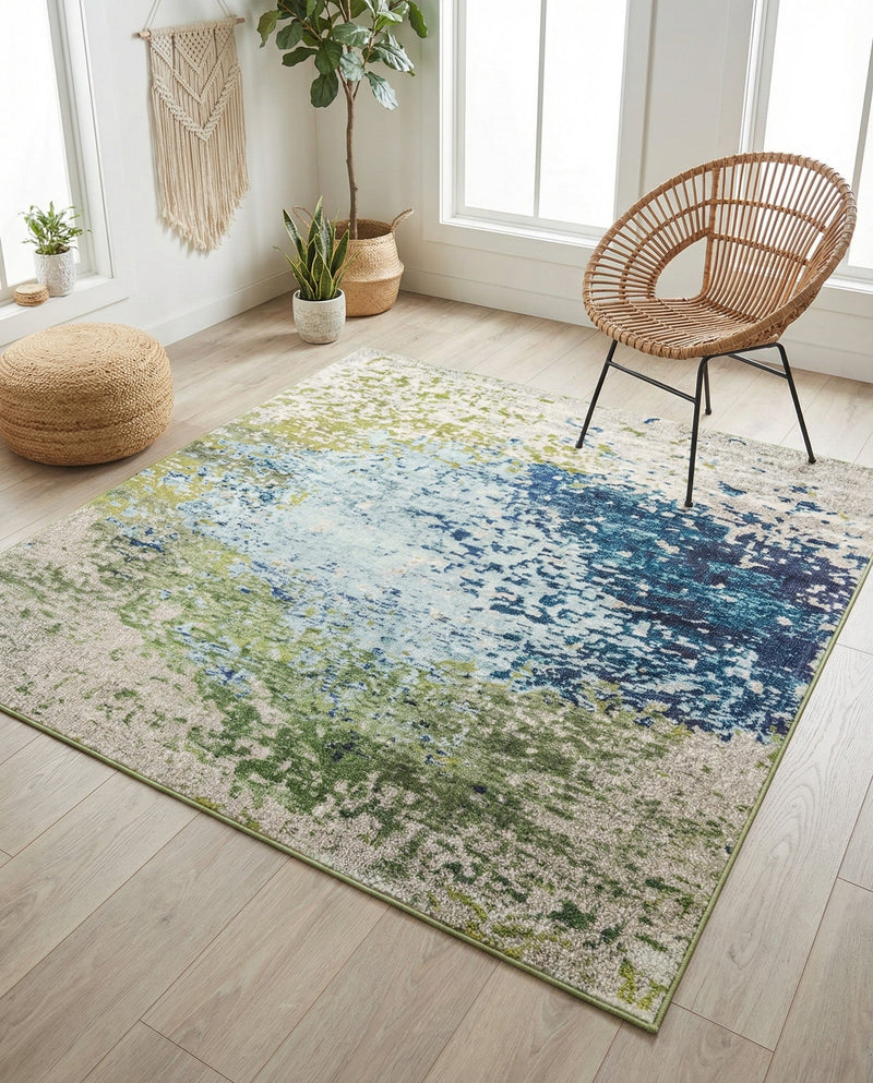Marrakesh Elegance Collection Area Rug -  Boujad Square Blue  lifestyle 64