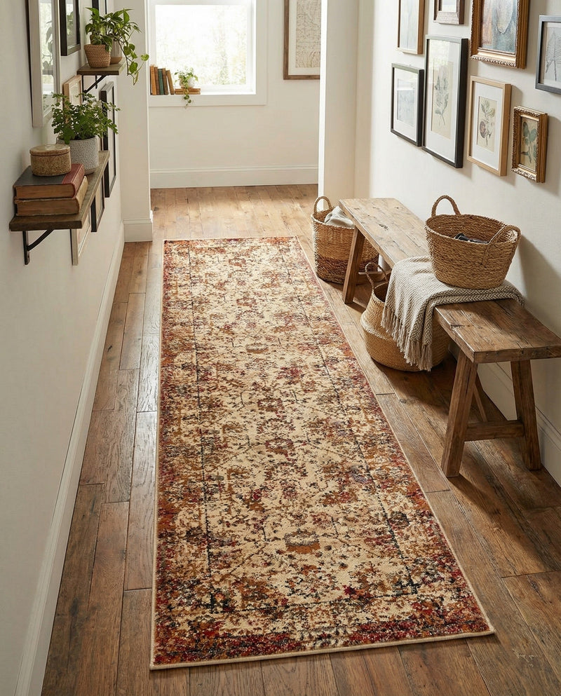 Neptune Elegance Collection Area Rug -  Galatea (Beige Cream) Runner Beige Cream  lifestyle 67