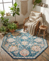 Seville Stripes Collection Area Rug -  Cordoba (Blue) Octagon Blue  lifestyle 29