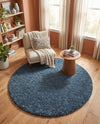 Alpine Plush Collection Area Rug -  Cortina (Marine Blue) Round Marine Blue  lifestyle 36