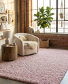 Cozy Comfort Shag Collection Area Rug - Haven (Pink) Rectangle Pink  lifestyle 15