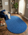 Plush Oasis Collection Area Rug - Serenity (Periwinkle Blue) Oval Periwinkle Blue  lifestyle 85
