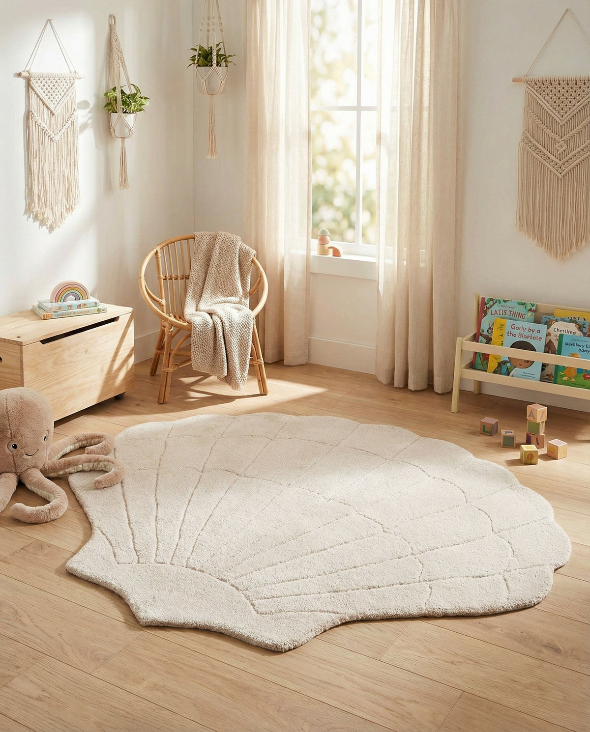 Whimsy Wonders Wool Collection Area Rug -  Canyon Rectangle Ivory  lifestyle 6