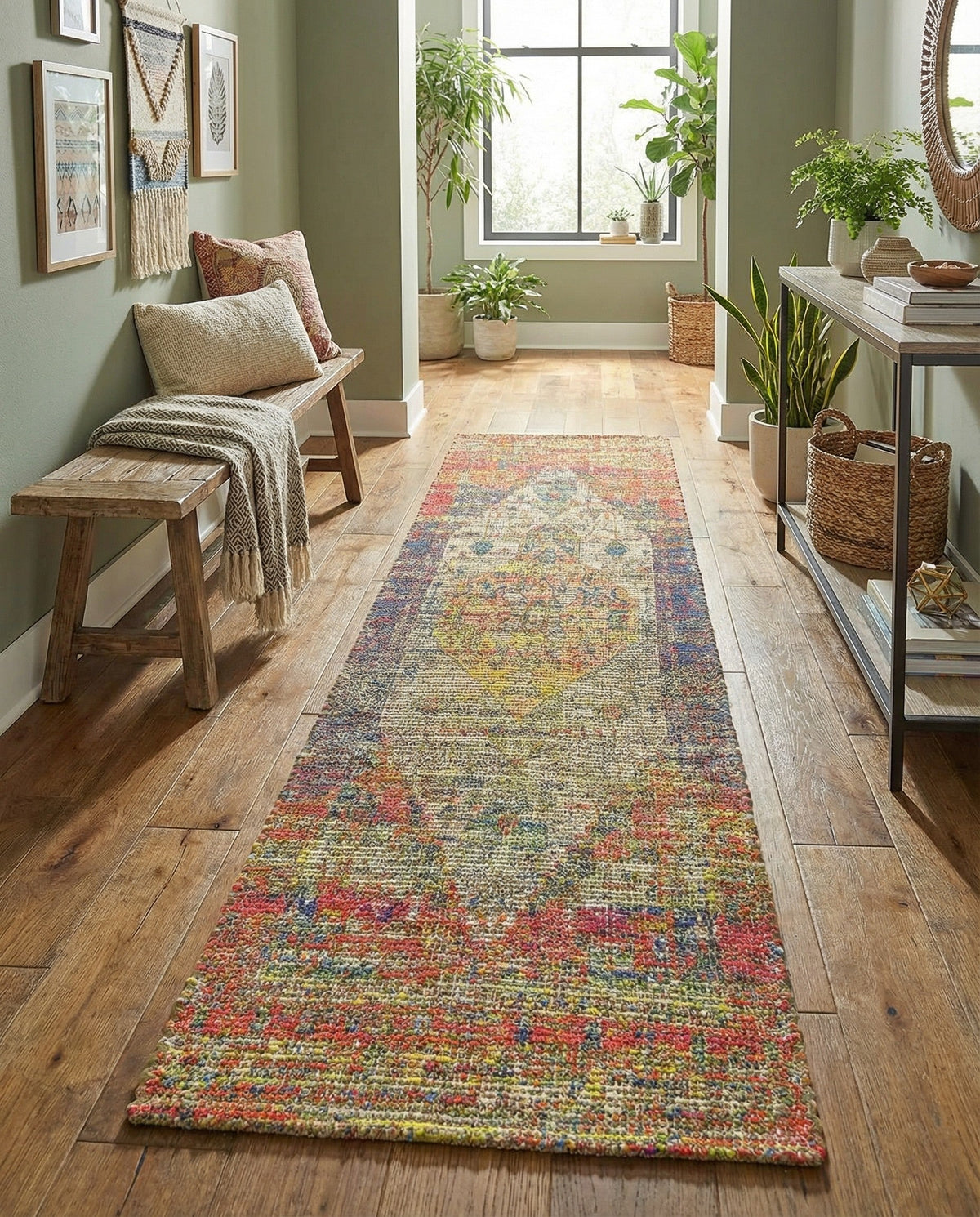 Savannah Threads Collection Area Rug - Sahara Runner Multi  lifestyle 96
