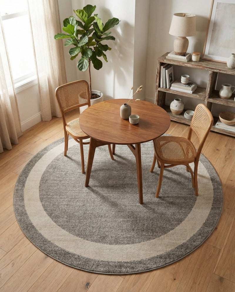 Studio Haven Collection Area Rug -  Alcove (Gray) Round Gray  lifestyle 30